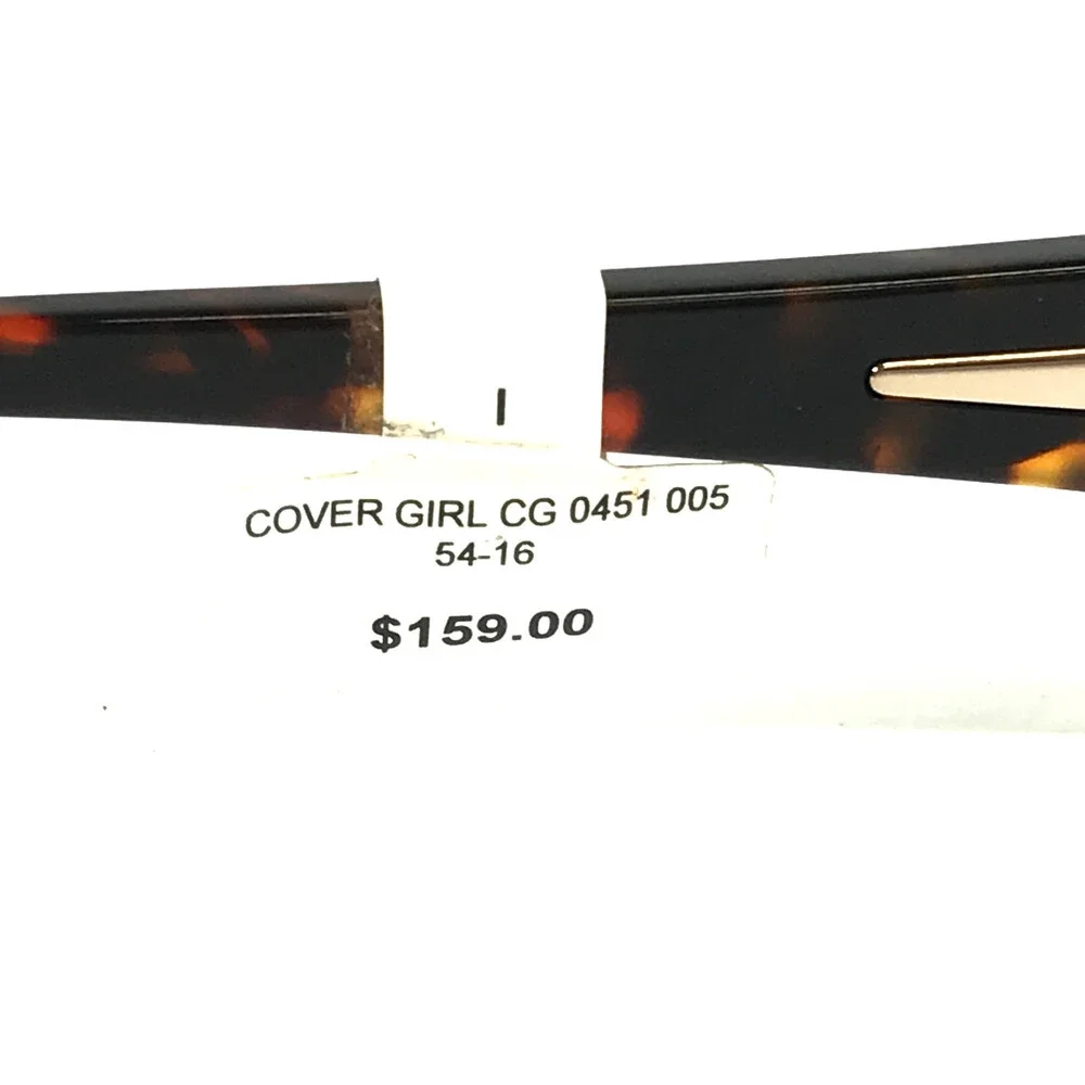Covergirl Eyeglasses Frames CG0451 005 Black Brown Rectangle Full Rim 54-16-140